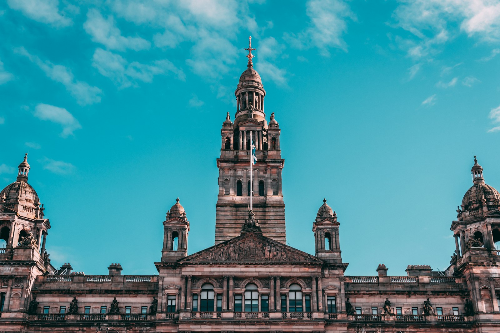 George Square and the City Chambers in central Glasgow, inside the 0141 area