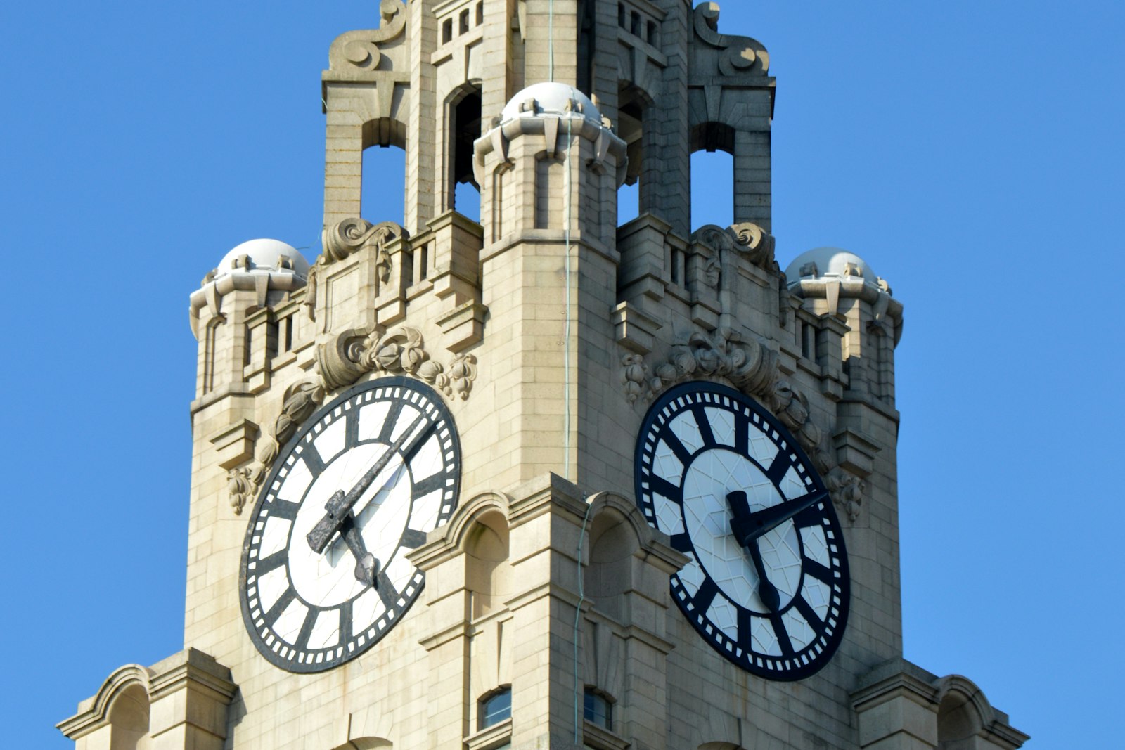 Royal Liver Building at the Pier Head on the Liverpool waterfront, inside the 0151 area