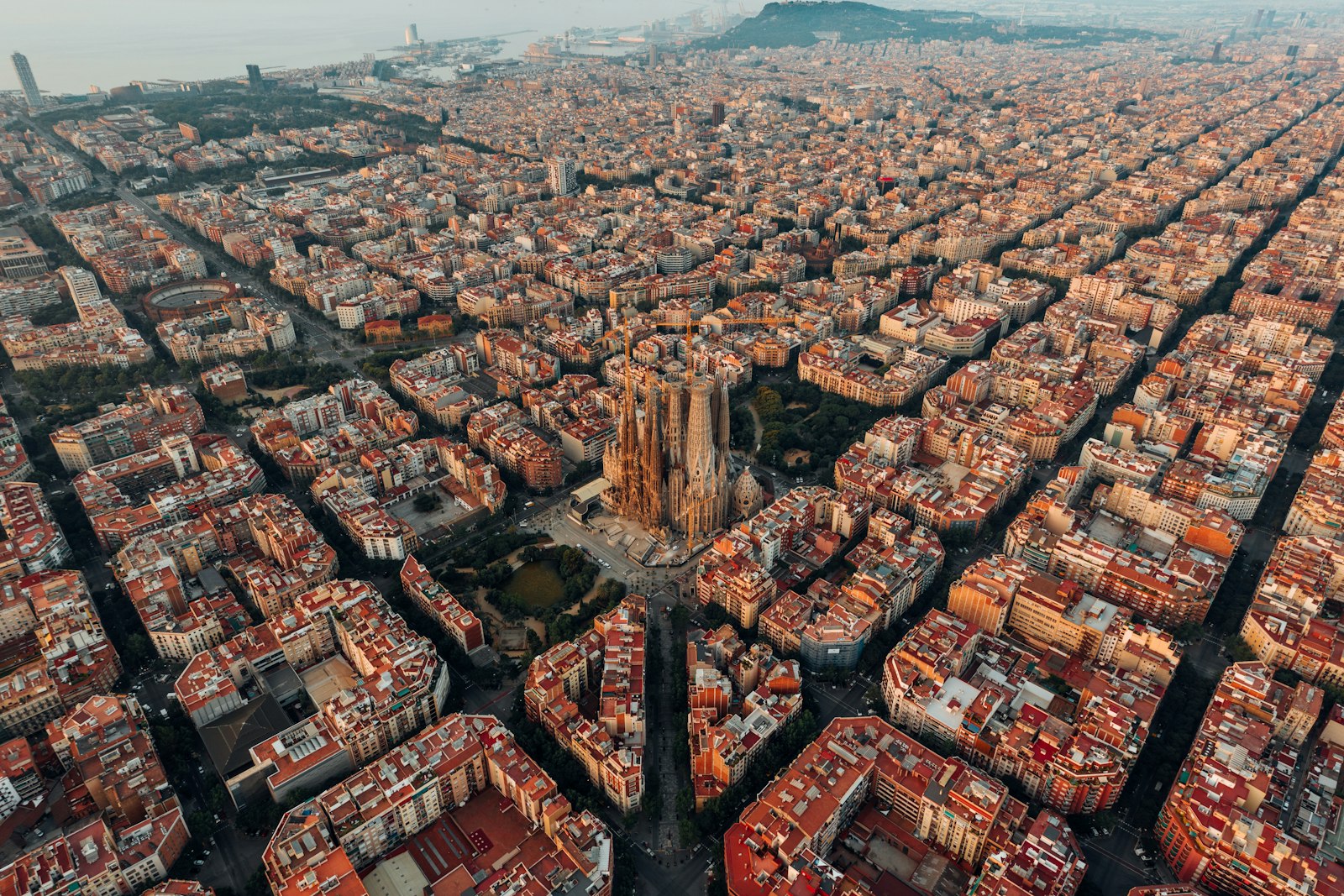 Vista aérea de Barcelona, zona del prefijo 93