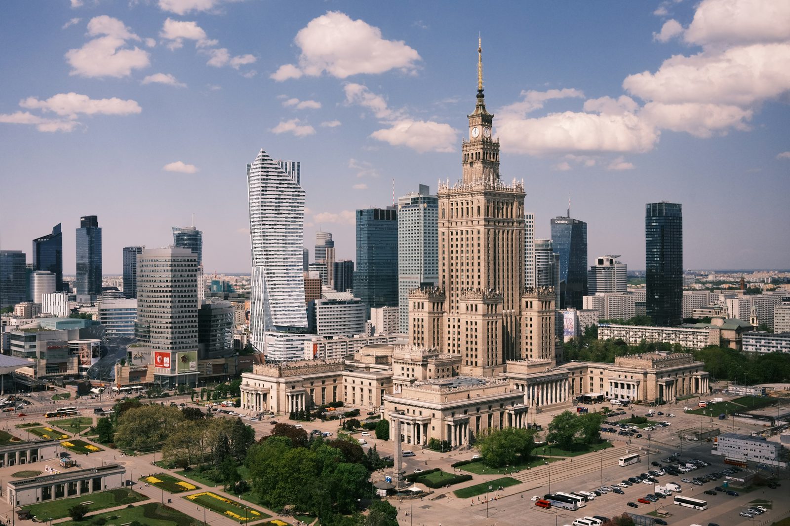 Warsaw skyline with the Palace of Culture and Science
