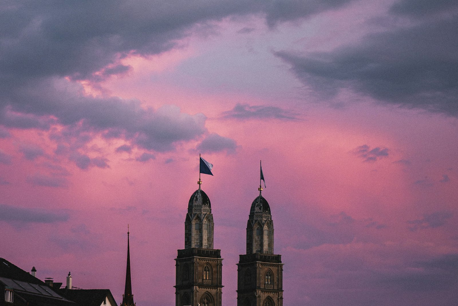 Zurich old town and the Alps