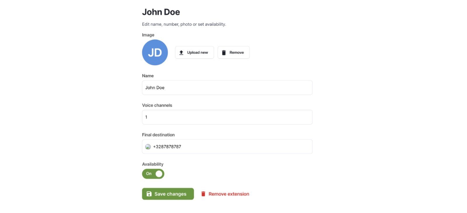 Change status overview