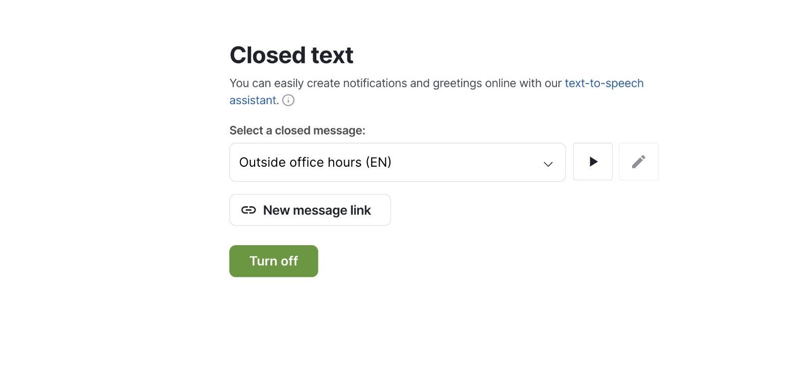 Activate a Closed Message
