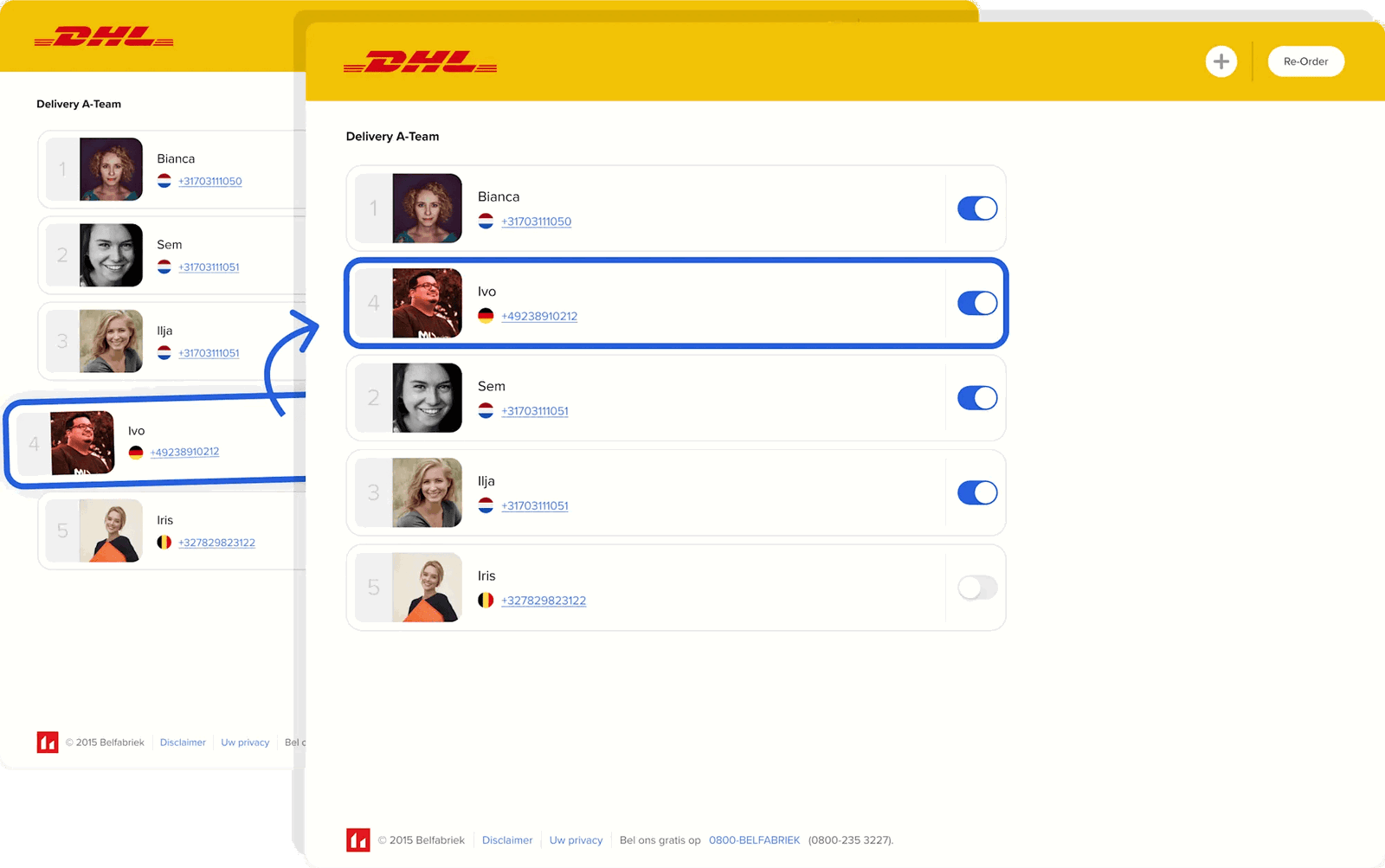 Ställ in din ordning