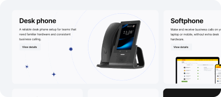 Desk phone and softphone screenshot