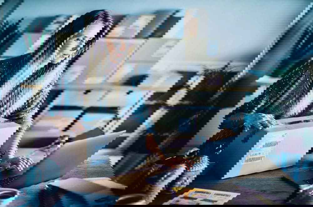 Online store owner managing customer calls