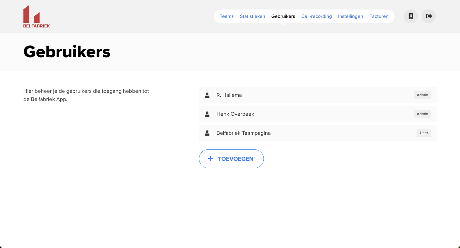 Application utilisateurs